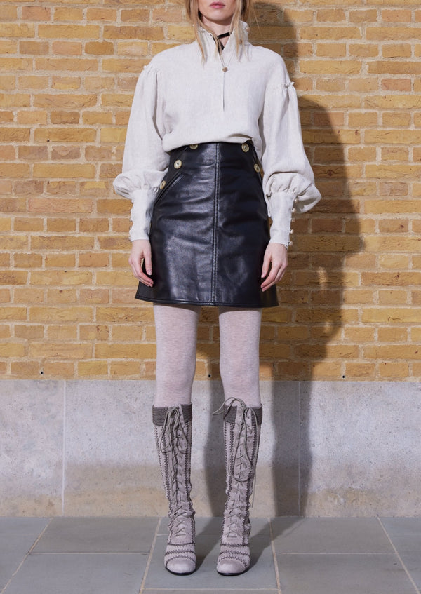 RUTH Leather Mini Skirt - WAS £1200