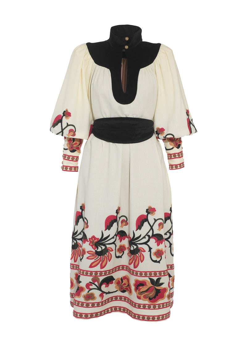 Sasha long-sleeve Midi Dress