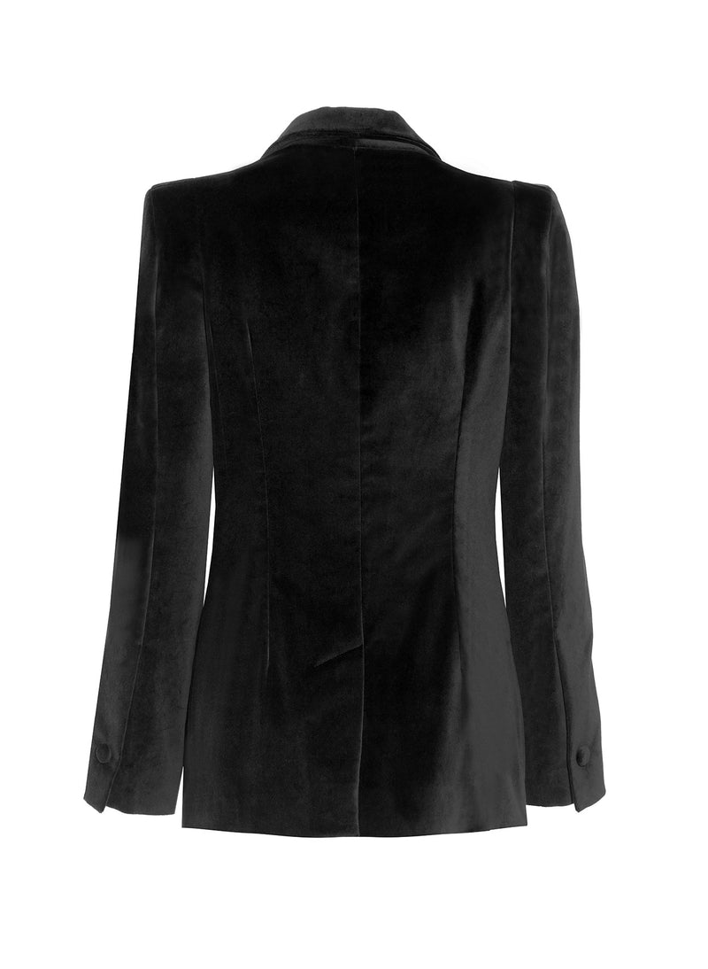 Long black outlet velvet jacket